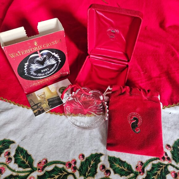 Waterford Crystal Christmas Ornament - "The Wedding Collection"; signed by maker - Picture 1 of 10